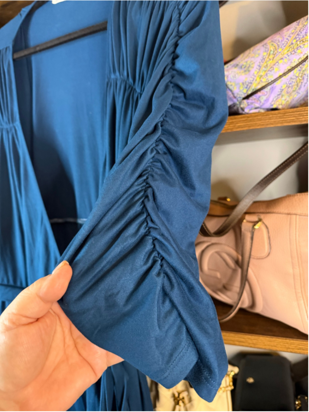 Women's Kiyonna Midi Wrap Dress Blue Size 3X - Picture 4 of 4